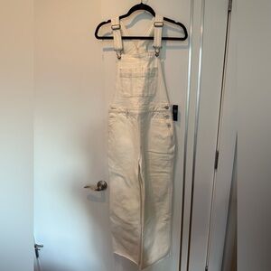Abercrombie White Denim Overalls; women’s size S